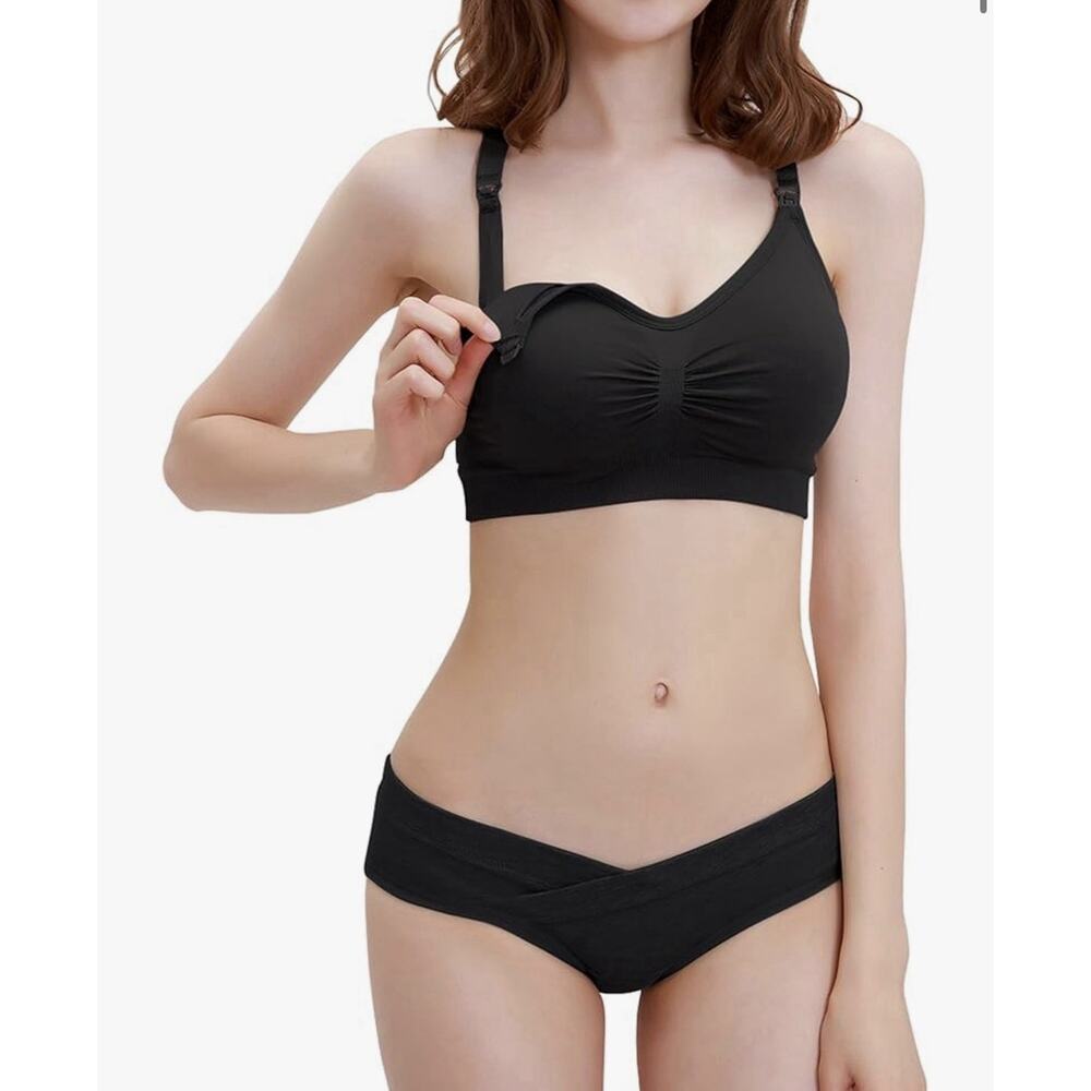 AIBIANOCEL Womens Soft Seamless Nursing Bra Black XXL